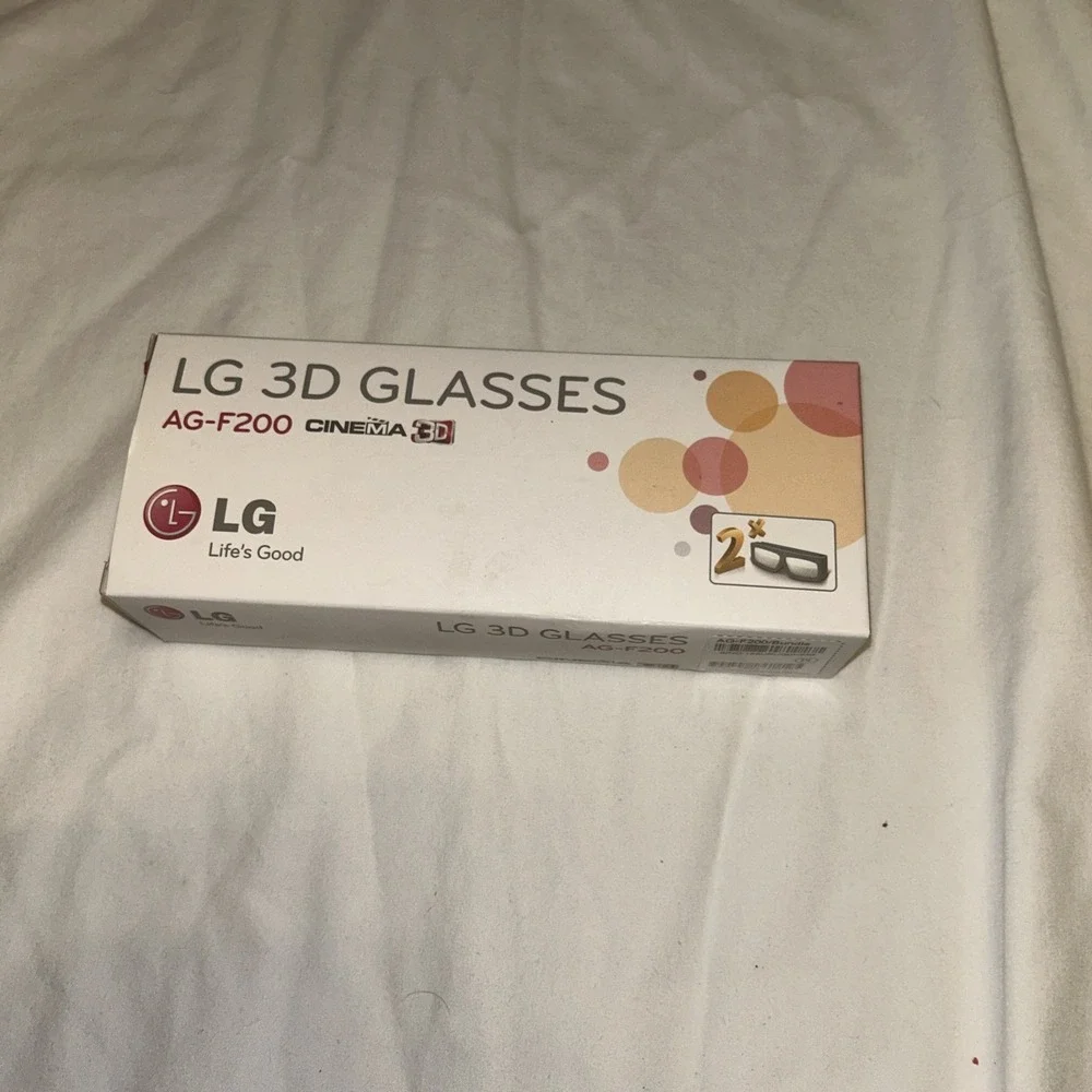 LG AG-F200 Cinema 3D Glasses 2 Pair Bundle Passive 3D for‎ LG TV Black